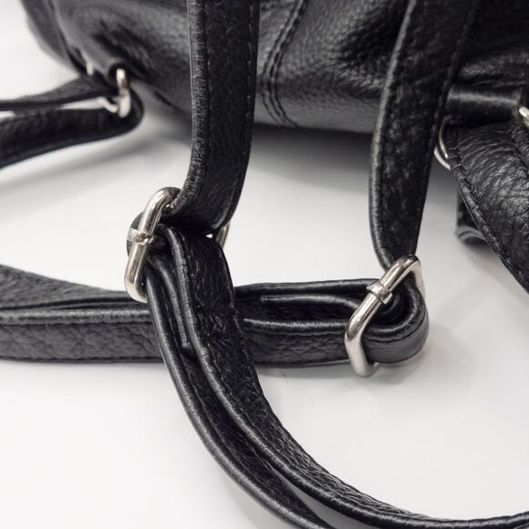 Harley-Davidson Women’s Mini Biker Backpack Black Pebbled Leather Studded Logo - Picture 5 of 11